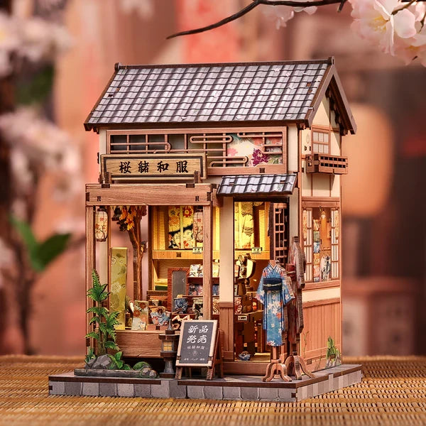 Sakura O Kimono Shop miniatuurhuisje, 14 × 13 × 19 cm