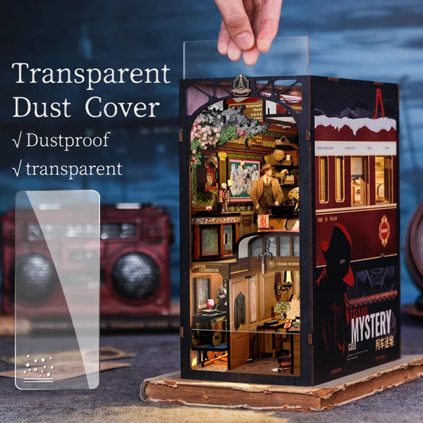 Train Mystery Case book nook, 18 × 11 × 23 cm