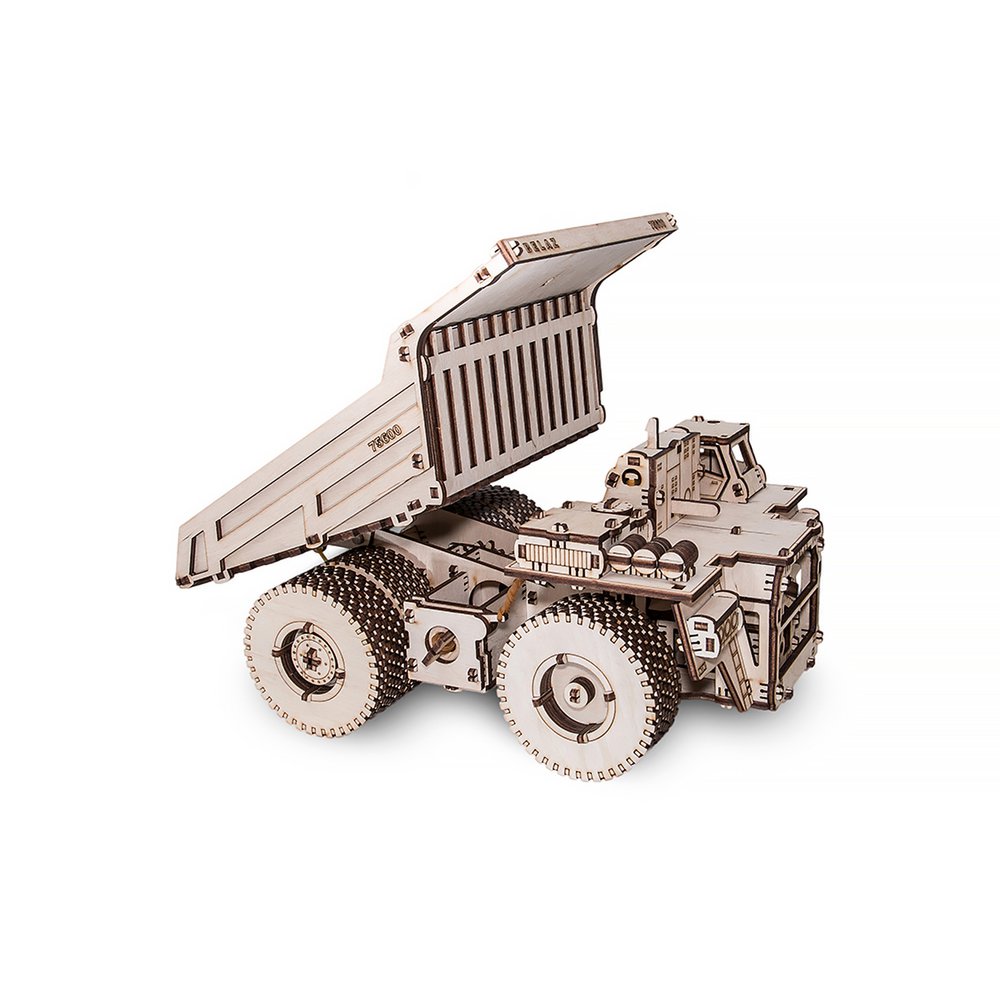 3D mechanische houten puzzel Belaz 75600 truck 31 × 22 × 15,5 cm – 307 stukjes