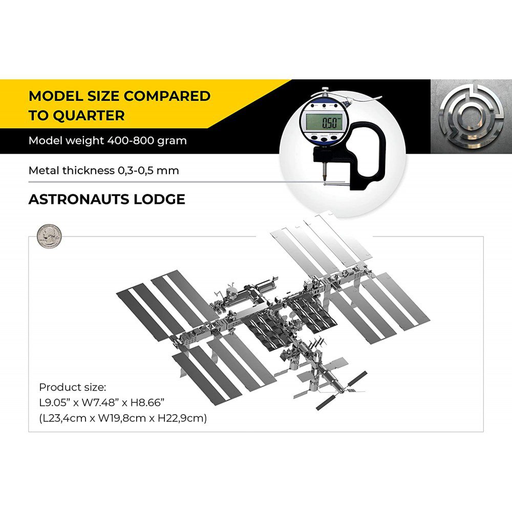 3D metalen bouwpakket Astronauts Lodge ruimtebasis 19,8 × 23,4 × 22,9 cm – 229 onderdelen