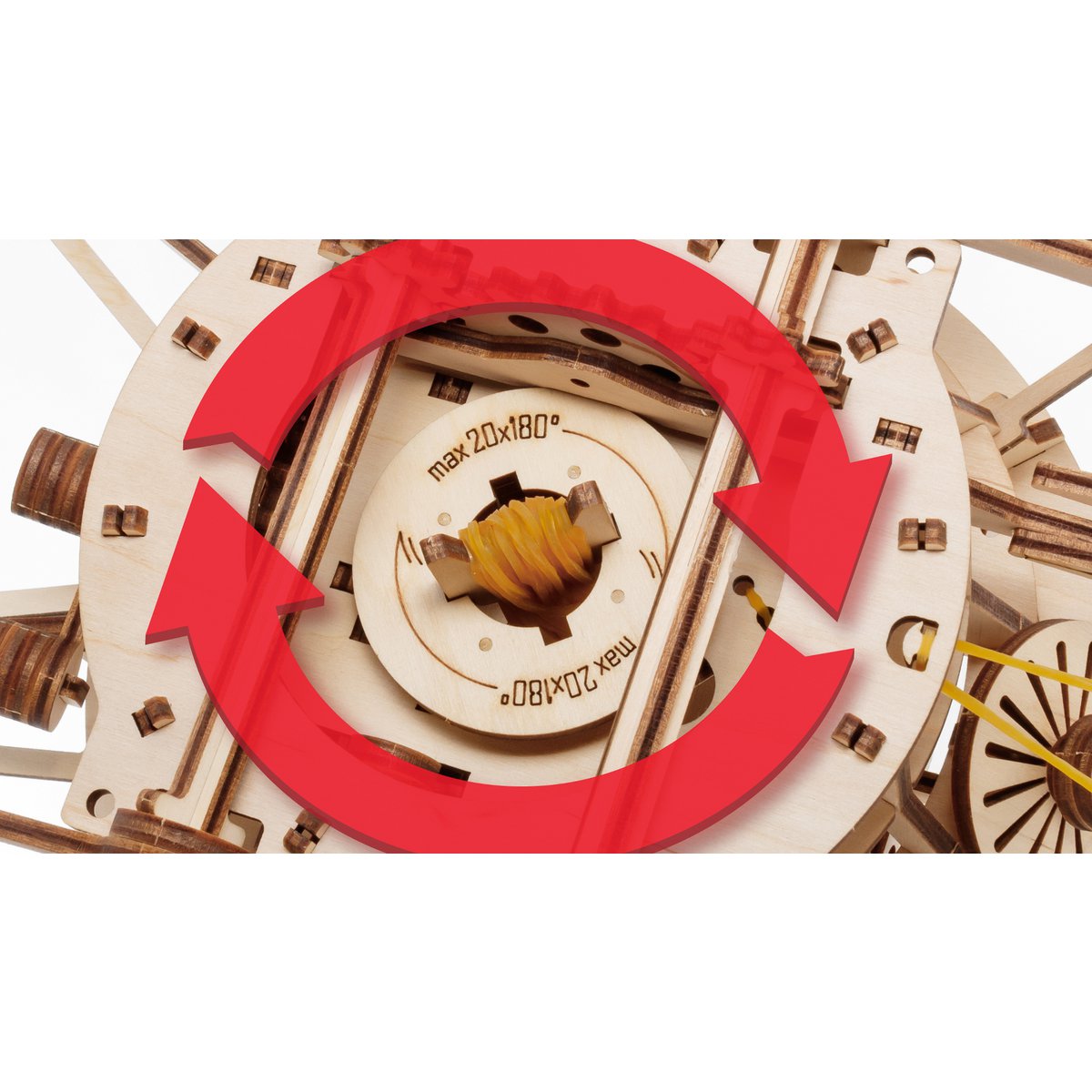 Mechanische houten Moonrover Lunokhod, 424 stukjes, 32 x 23 cm