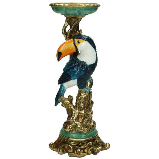 Toekan kaarsenhouder multicolor decoratief, 30 cm