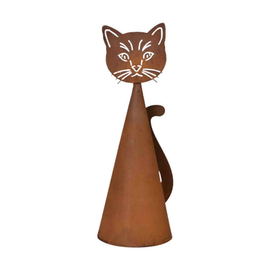 Roestfiguur kat 33 cm – metalen tuindecoratie