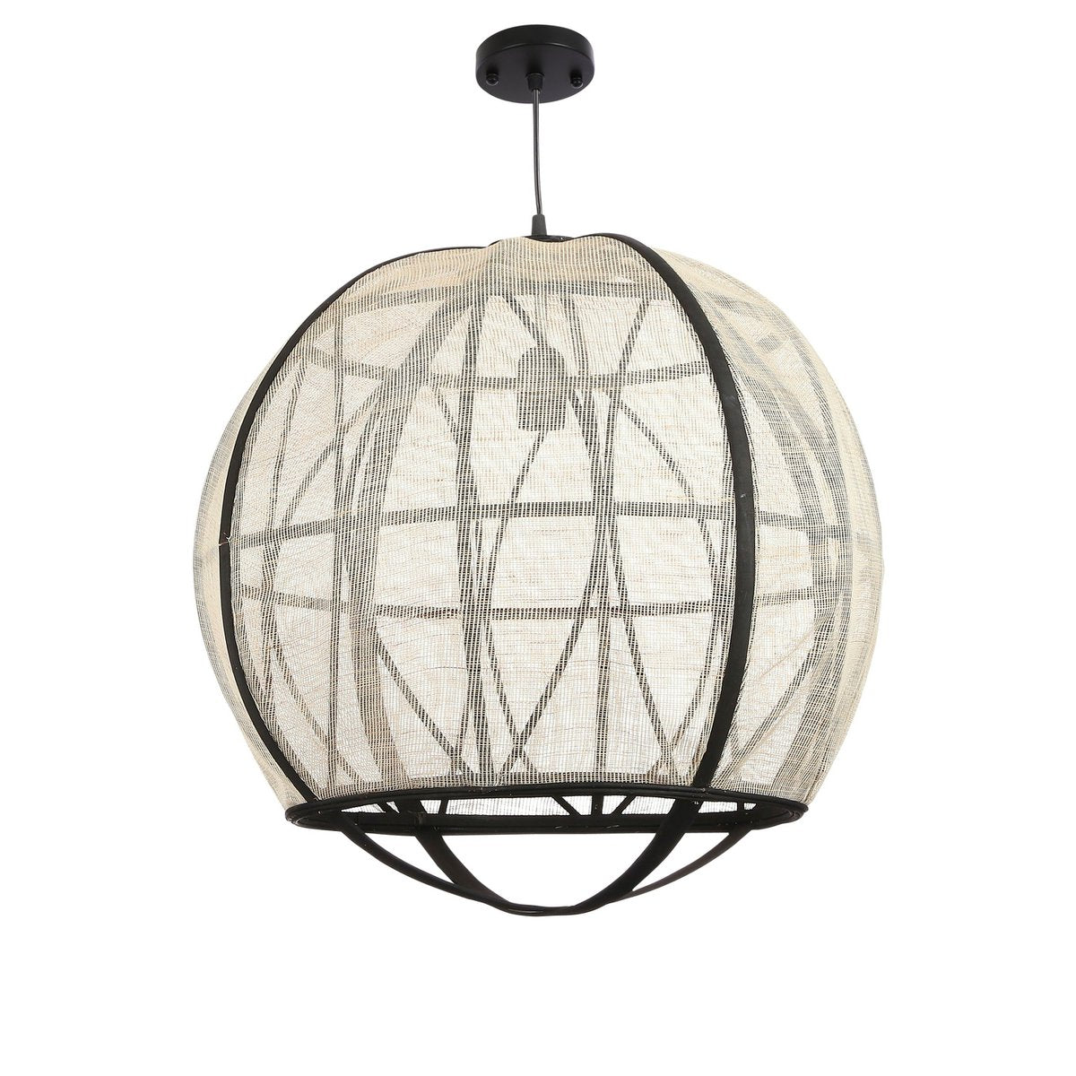 Mica Decorations Pella hanglamp Japandi linnen beige Ø51 cm
