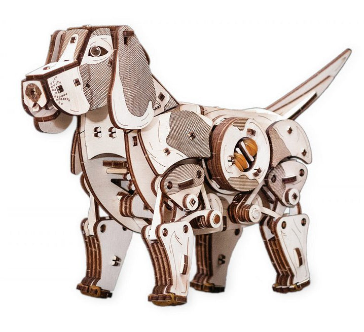 DIY houten mechanische puzzel puppy, 28,5 x 9,5 x 17,5 cm