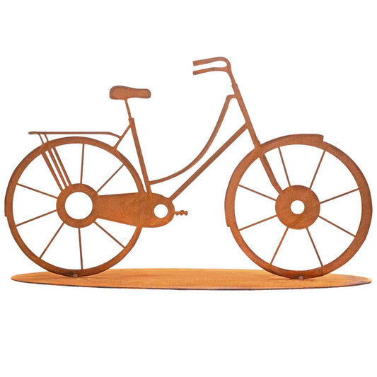 Roestmetalen fiets, 2 uitvoeringen, 40 x 25 cm