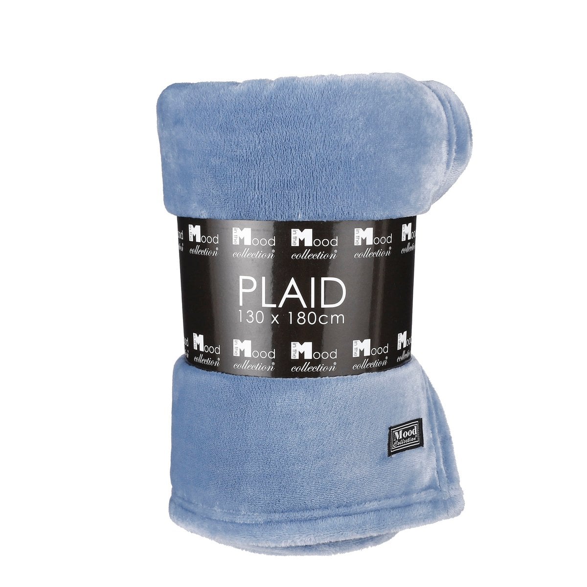 Fleece plaid Famke lichtblauw, 130 × 180 cm