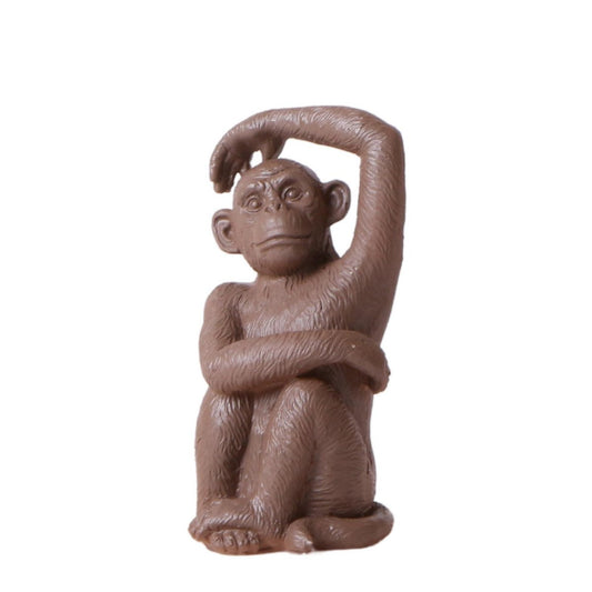 Sitting Monkey ornament, bruin, 13 cm