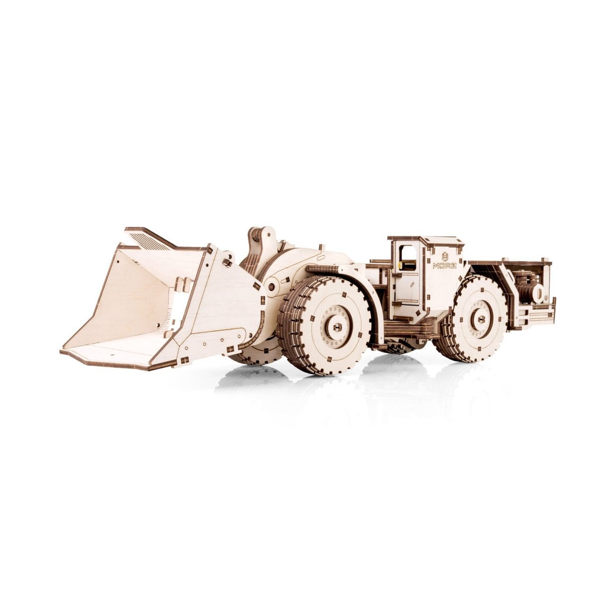 DIY houten mechanische puzzel Load-Haul-Dump Unit MOAZ 4075, 49 x 11 x 13 cm