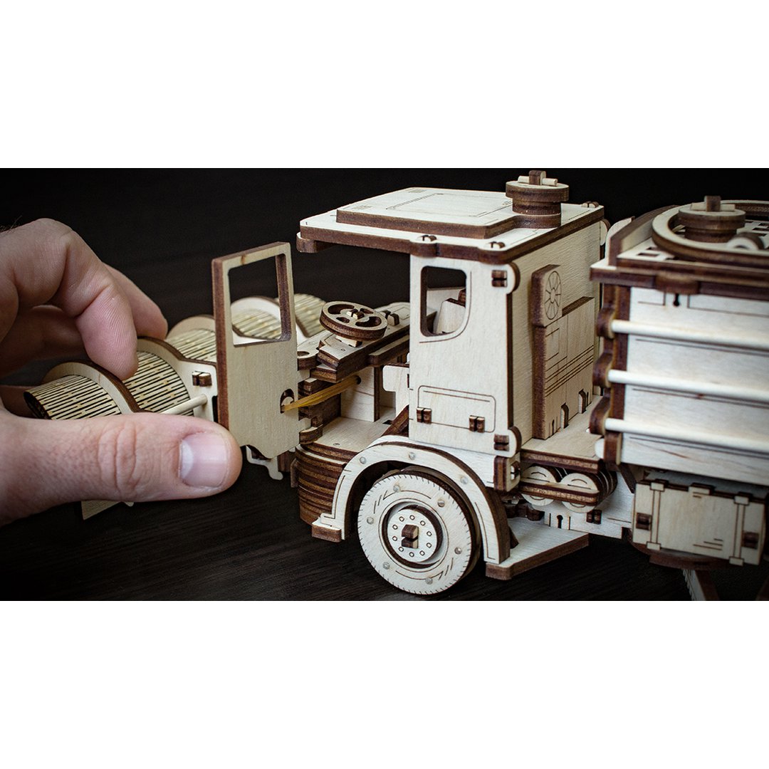 3D mechanische houten puzzel sneeuwtruck 40 × 14,8 × 14 cm – 417 stukjes