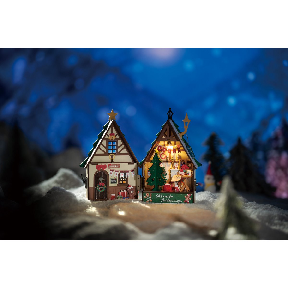 DIY huisje twinkling Christmas house, 18,2 cm