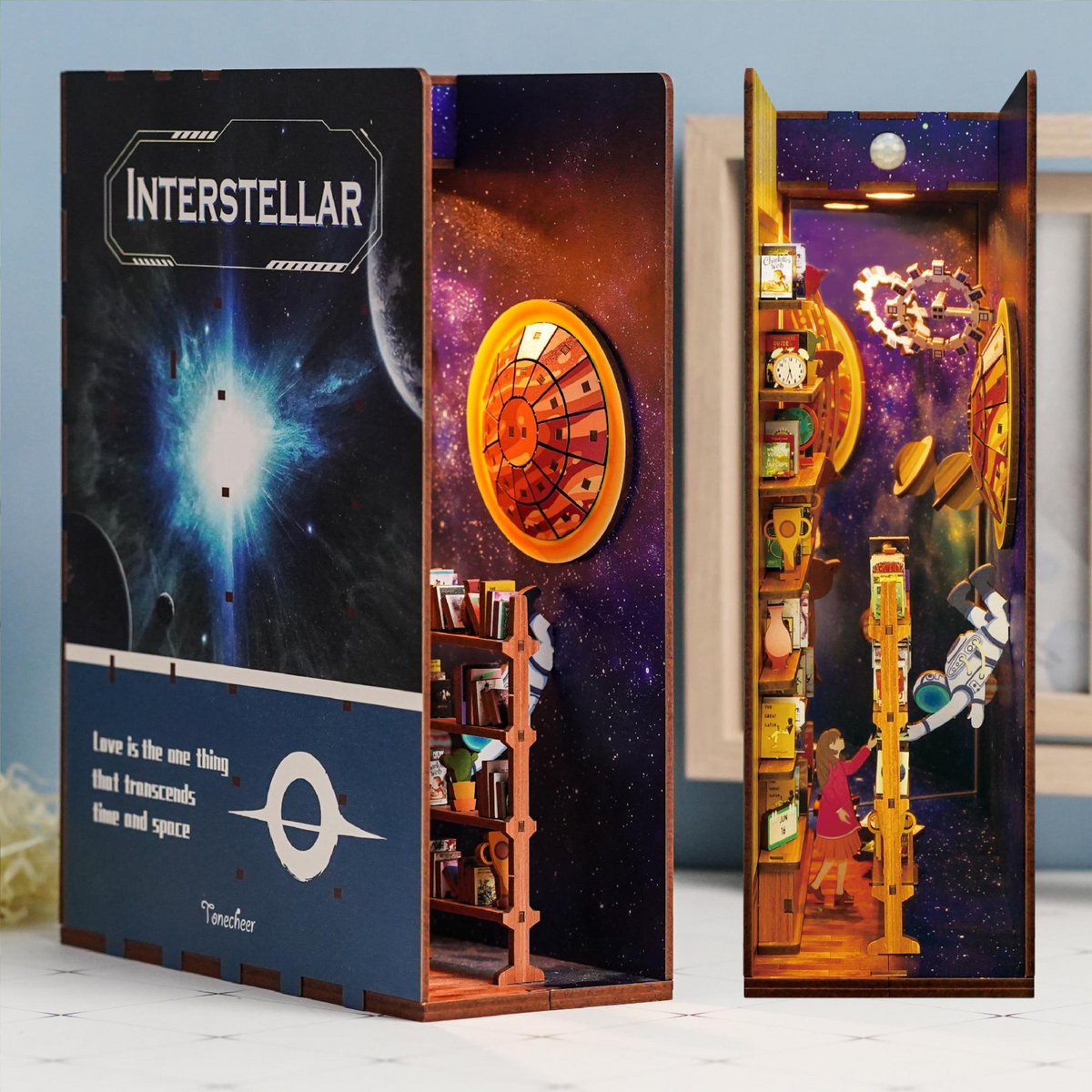 DIY book nook interstellar bookend, 24,5 cm