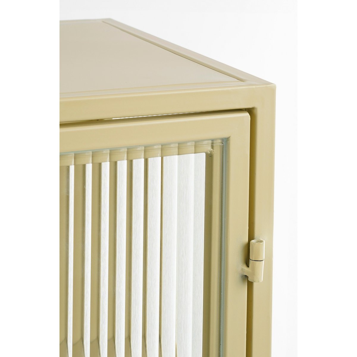 Clifton opbergkast beige, geribbeld glas, 90 cm