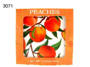 Perzik onderzetters, 4 stuks