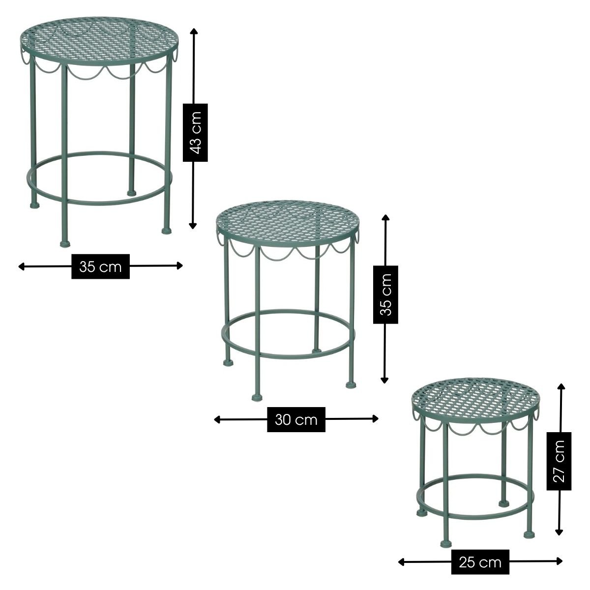 Marseille plantentafels, set van 3, groen