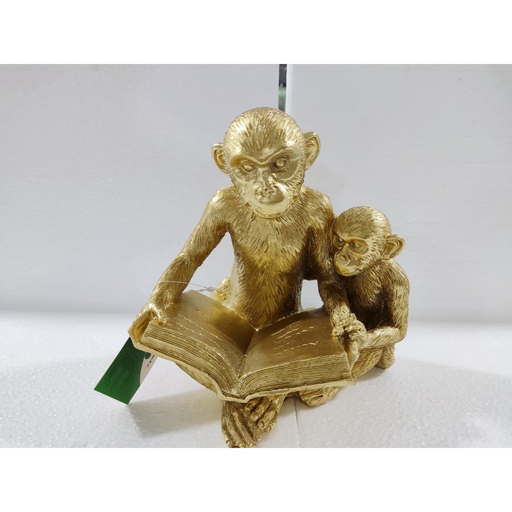 Apenfamilie, goudkleurig, 17 × 15 × 20 cm