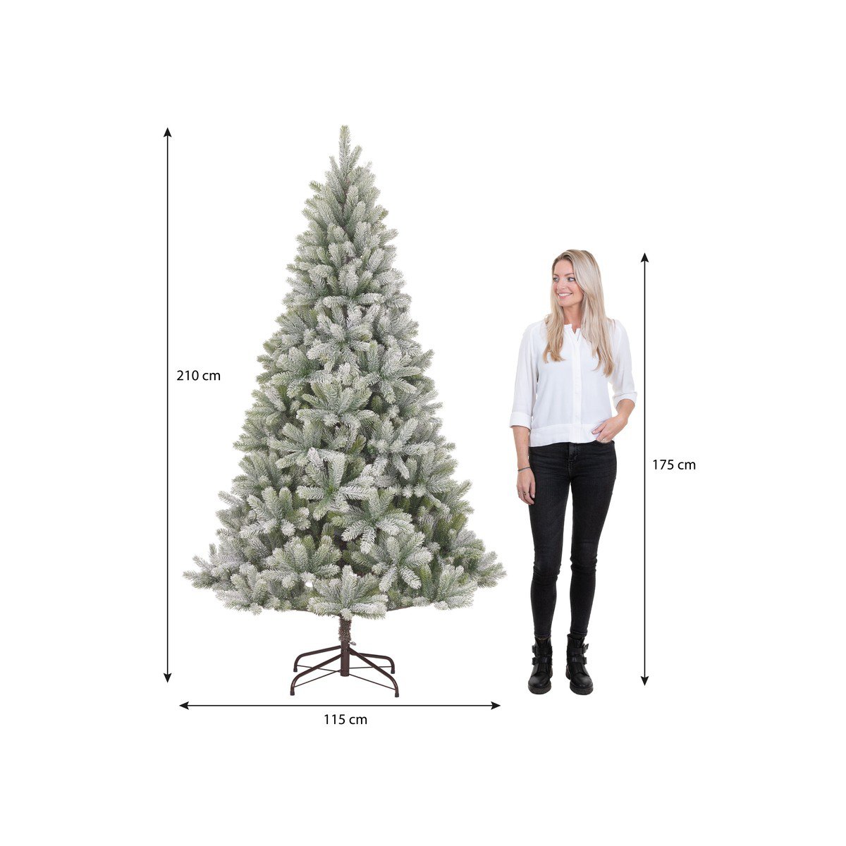 Nagoya kunstkerstboom, licht besneeuwd, 210 cm, Ø115 cm