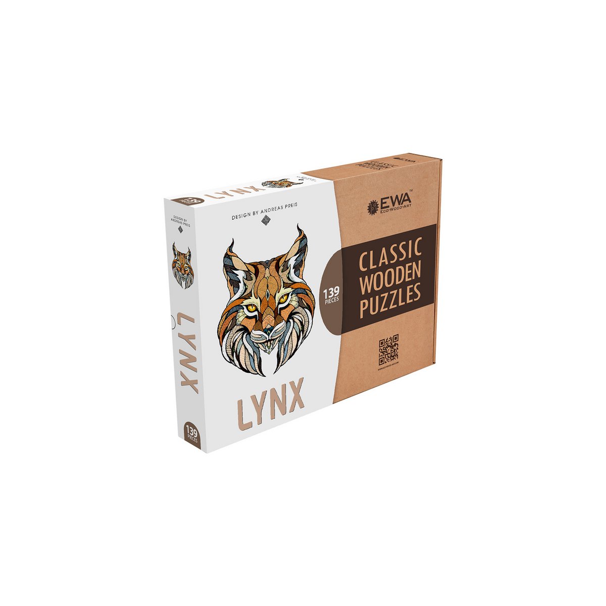 Houten legpuzzel Lynx 139 stukjes, 35 x 28 cm