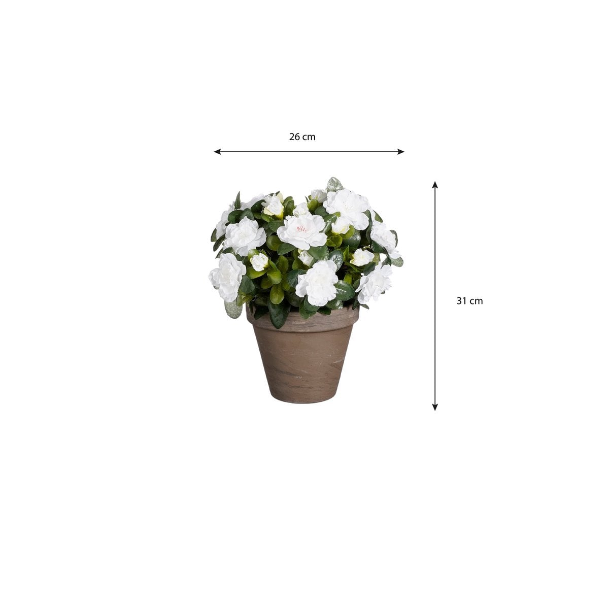 Azalea kunstplant wit, 31 cm