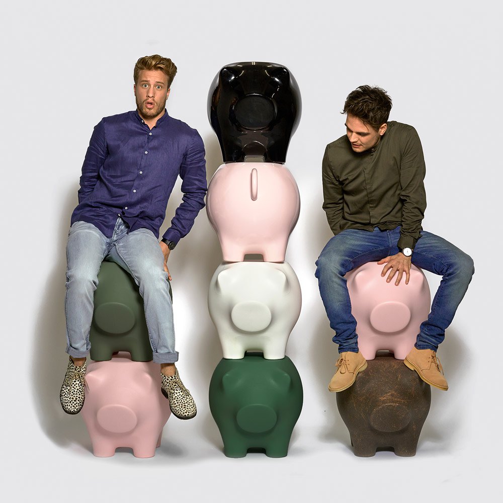 Sidepig bijzettafel, gerecycled kunststof, 67 × 45 × 45 cm