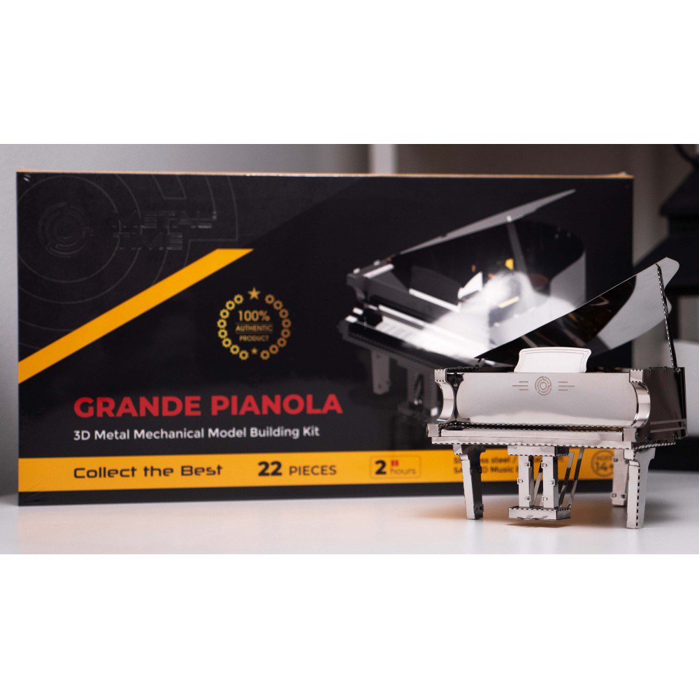 DIY 3D metalen muziekdoos Grande Pianola, 15 x 12 x 13,4 cm