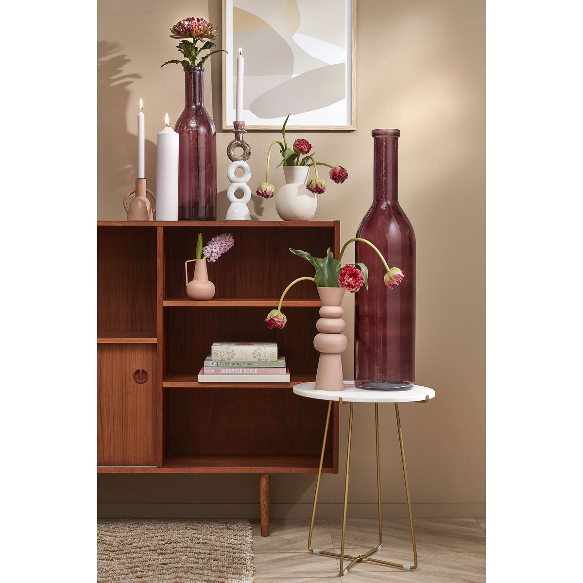Decoratieve fles Rioja donkerrood