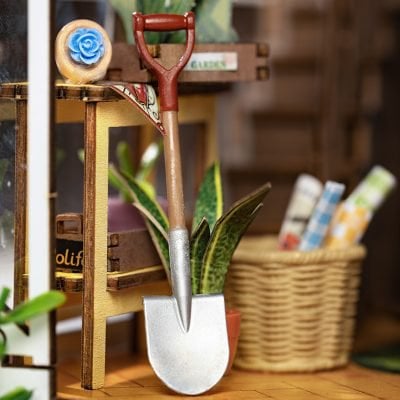 DIY book nook bookend garden house, 24,1 cm