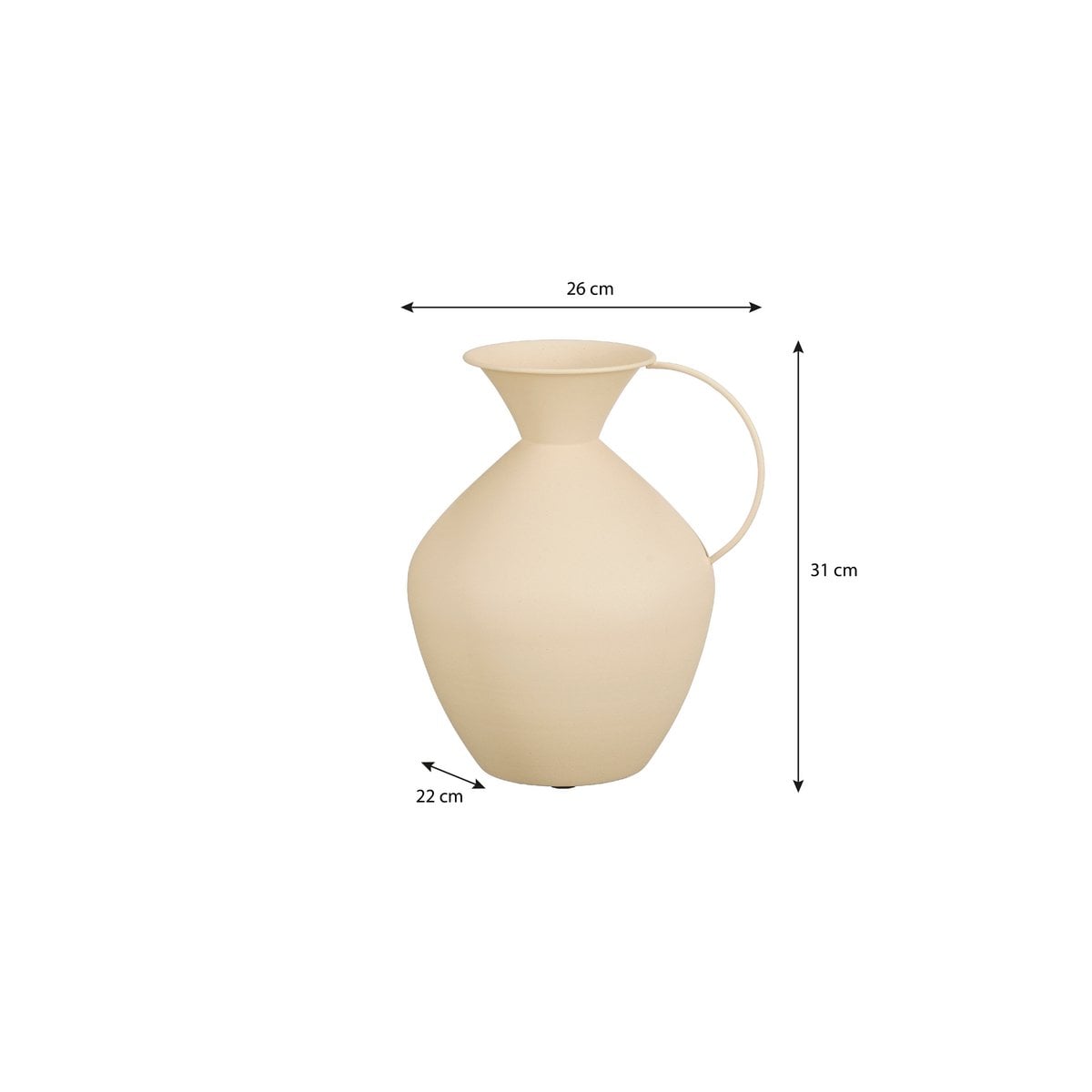 Mica Decorations Gyge Vaas – Metaal Off-white (30,5 cm)
