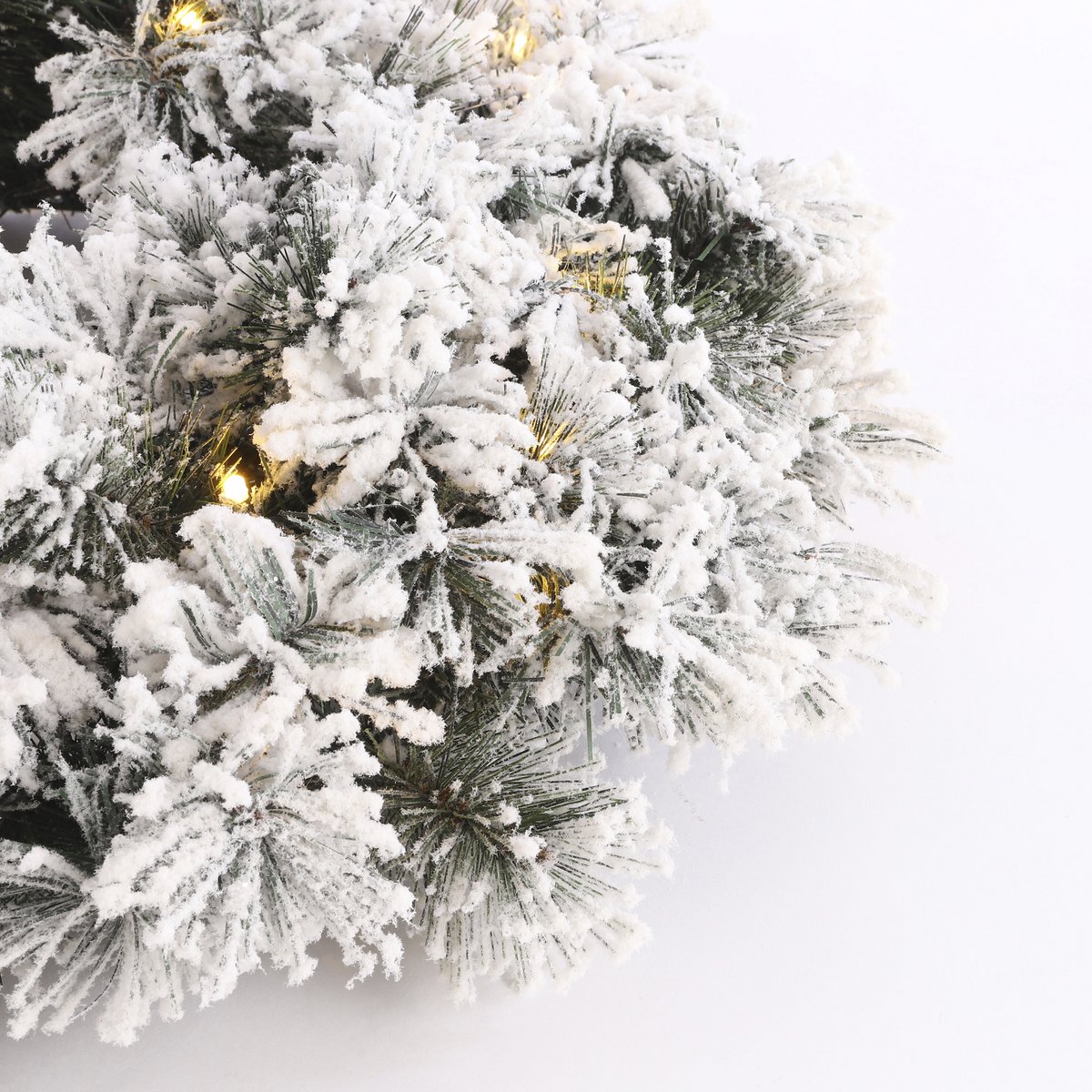 Dinsmore besneeuwde kerstkrans met verlichting, Ø 60 cm