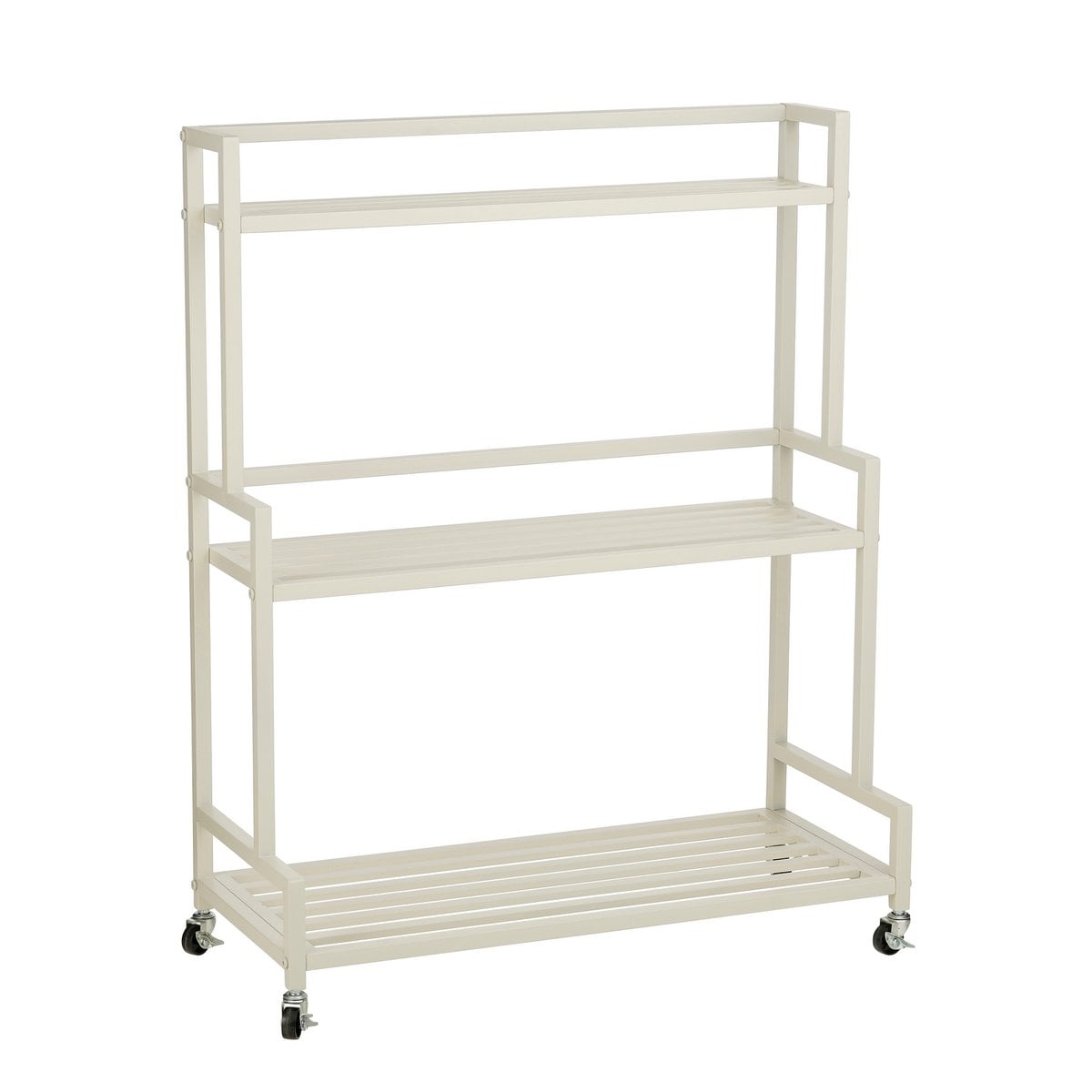 Greenrax plantenstandaard met wielen, off-white, 80 × 35 × 100 cm