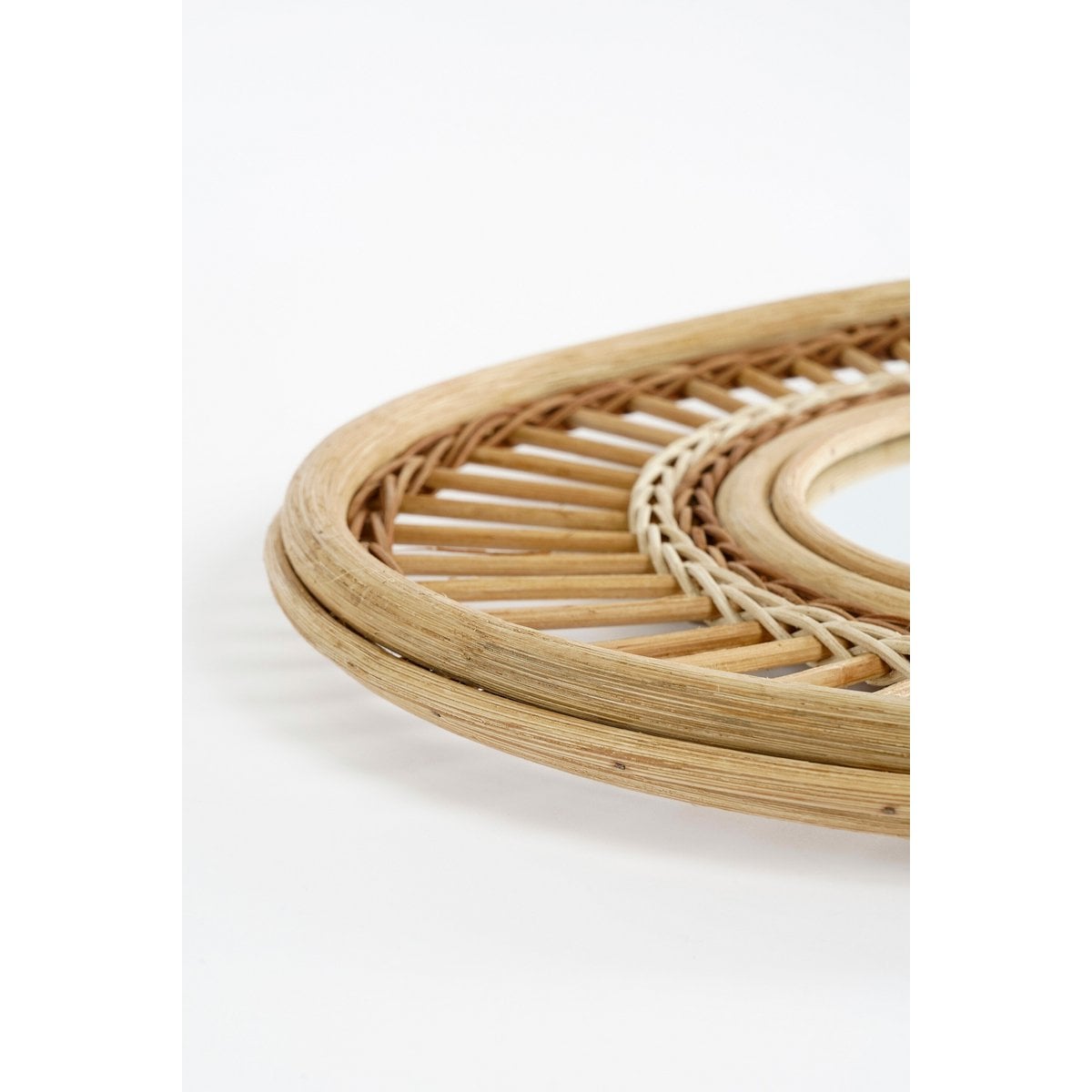 Wandspiegel, rotan, 59 × 40 cm