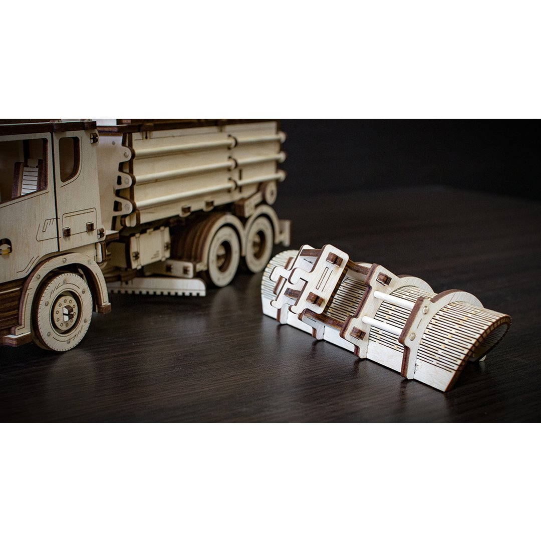 3D mechanische houten puzzel sneeuwtruck 40 × 14,8 × 14 cm – 417 stukjes