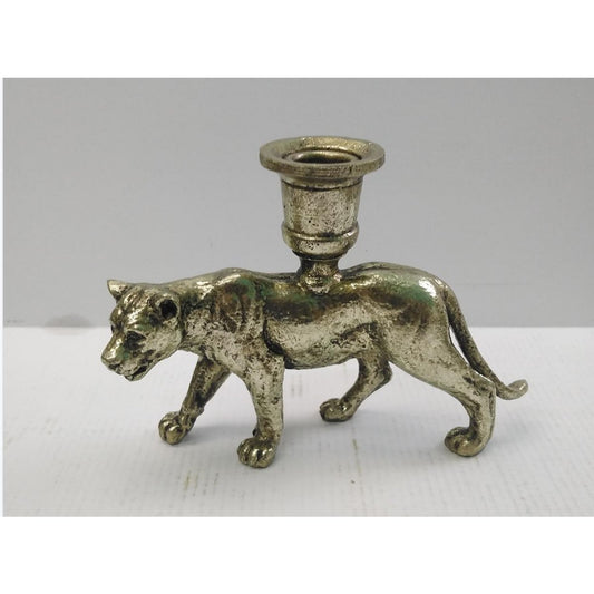 Panter kandelaar, brons, 19 × 6 × 13,5 cm
