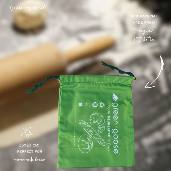 Herbruikbare broodzakjes van gerecycled PET, 2 stuks, 25 × 20 cm
