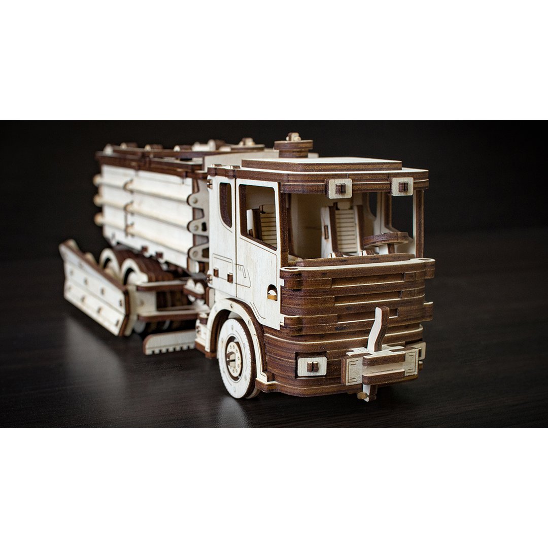 3D mechanische houten puzzel sneeuwtruck 40 × 14,8 × 14 cm – 417 stukjes