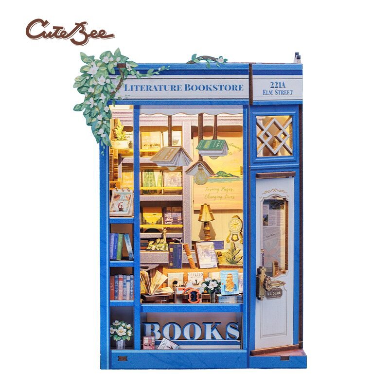 DIY book nook Literature Bookstore, 17 cm