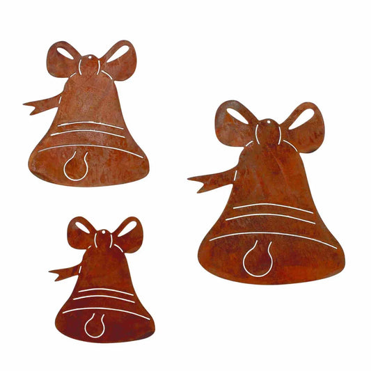 Roestmetalen kerstdecoratiehanger bel, diverse maten