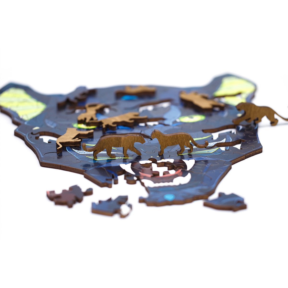 Houten legpuzzel panter L, 490 stukjes, 41.8 x 37.5 cm