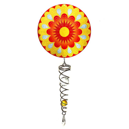 Zonvanger Spin Art Mandala Sun met Kristalspiraal 60 cm