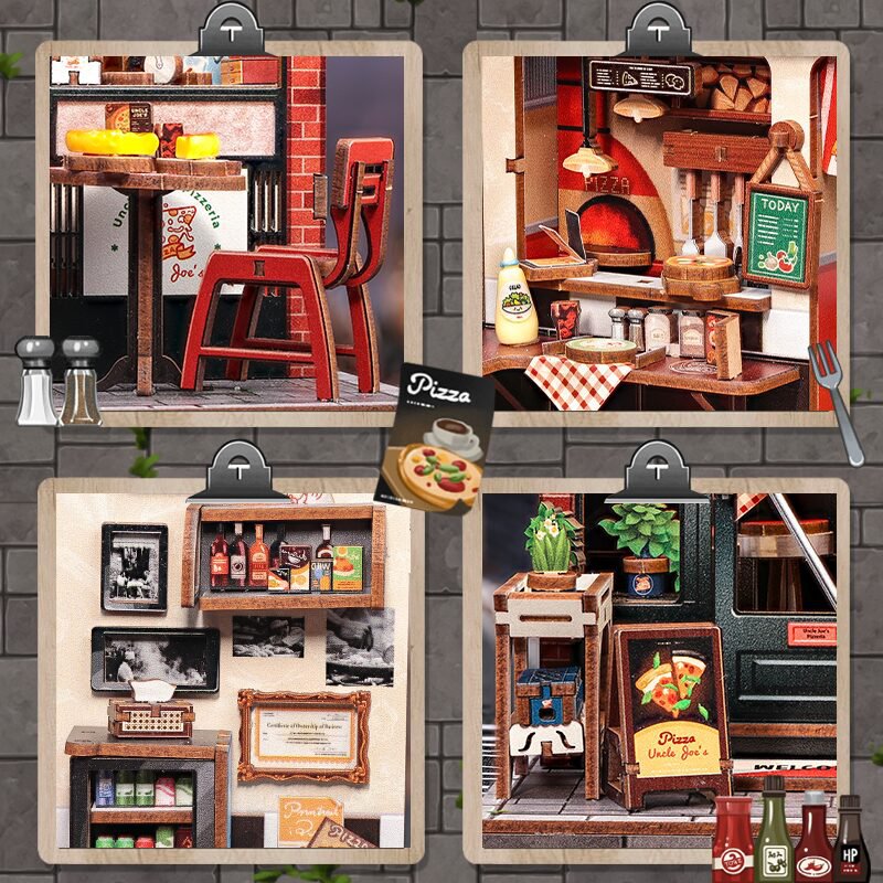 3D DIY house Uncle Joe's pizzeria, 19,5 cm