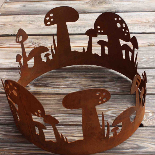 Metalen paddenstoelring roestdecoratie herfst, Ø 30 of 40 cm