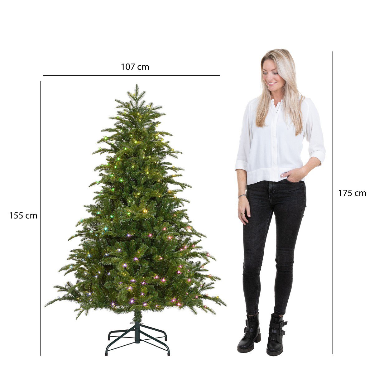 Nestow smart kunstkerstboom met RGB LED, 155 cm, Ø 107 cm