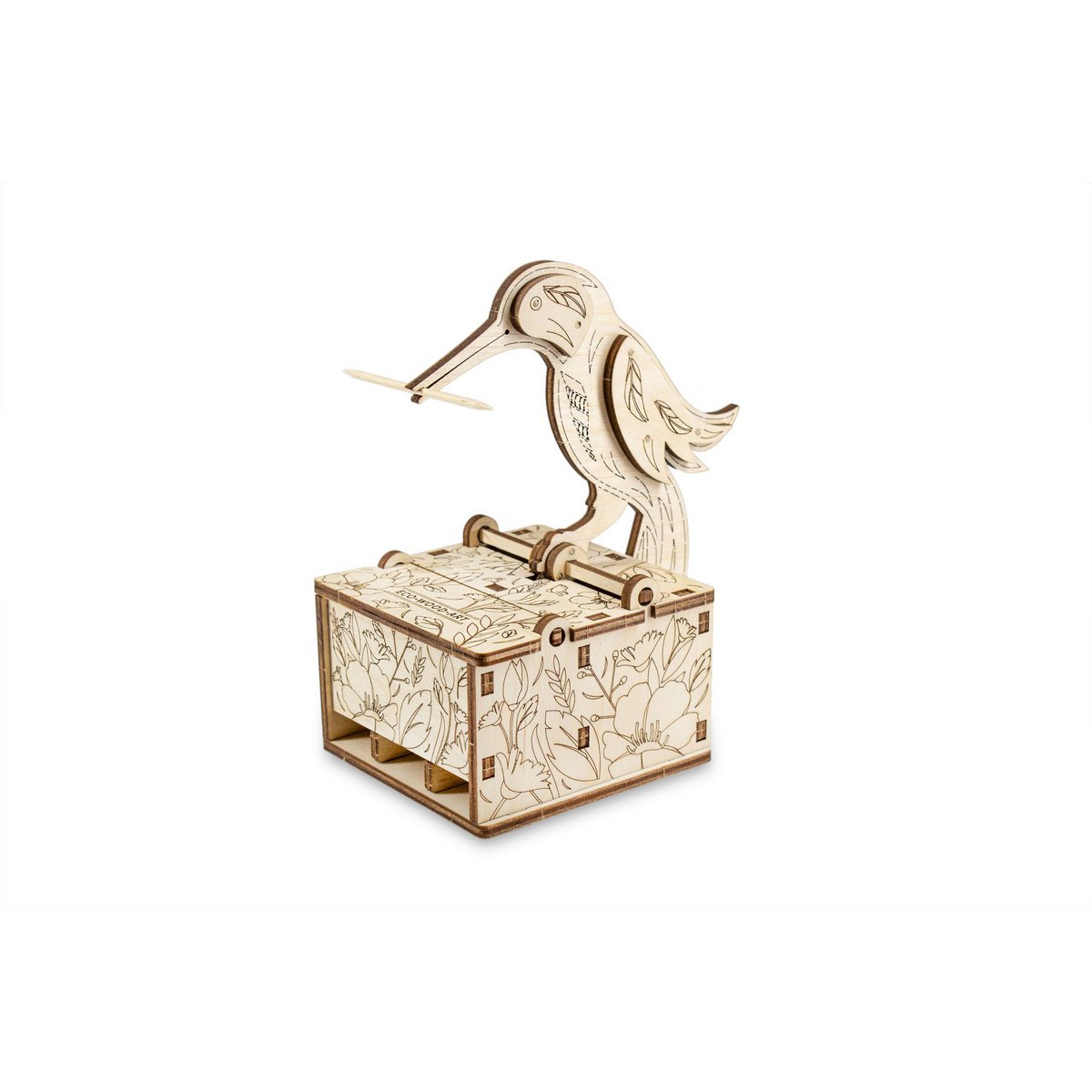 3D houten modelbouw vogelvoederhuisje 8 × 12,5 × 14 cm