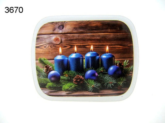 Kaarsen, blikje met pepermunt