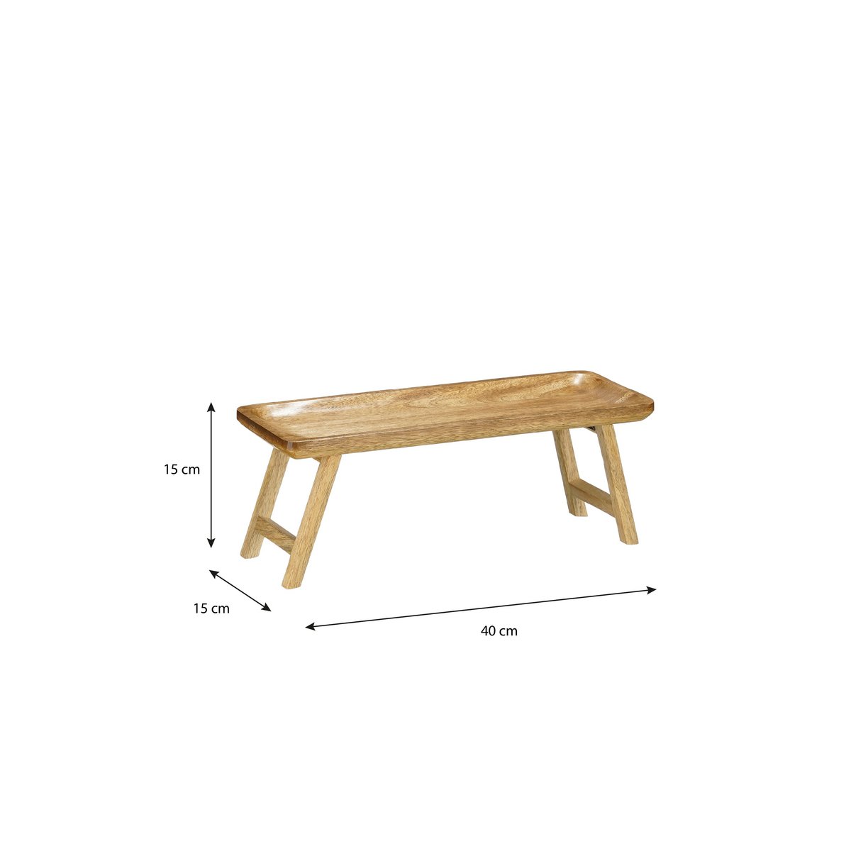 Duko dienblad van mangohout, 40 x 15 x 14,5 cm
