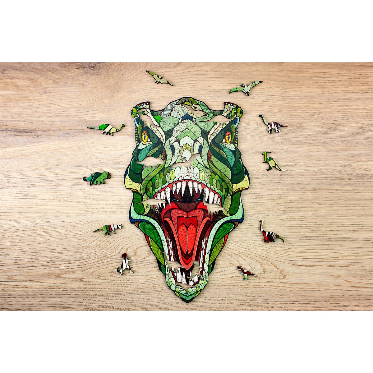 Houten legpuzzel T-Rex L 570 stukjes, 56,5 × 34,5