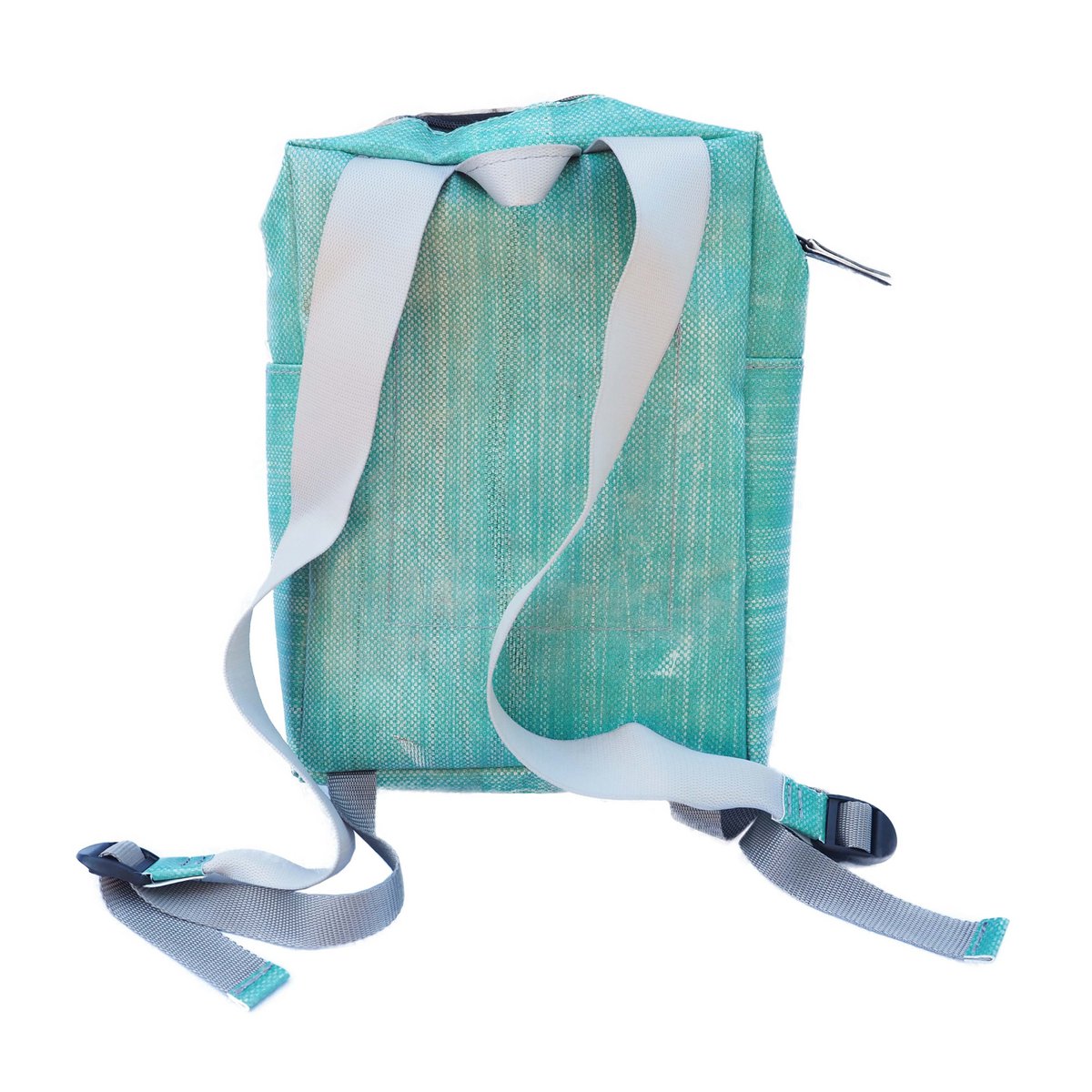 Silnice upcycle rugzak turquoise, 23 x 8 x 33 cm