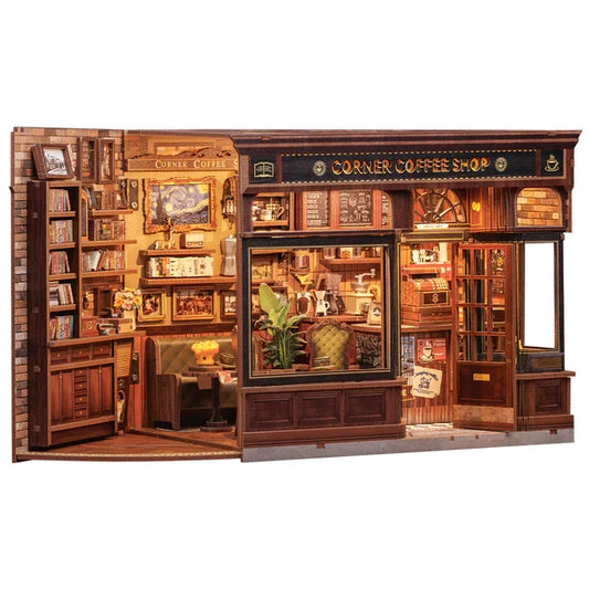 DIY huisje corner coffee shop, 17 cm