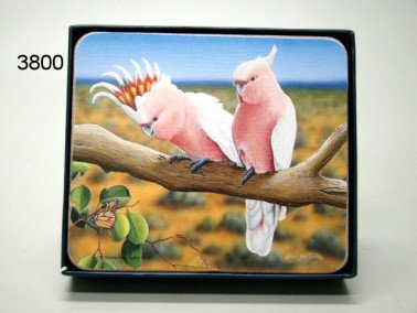 Kaketoe onderzetters, 6 stuks