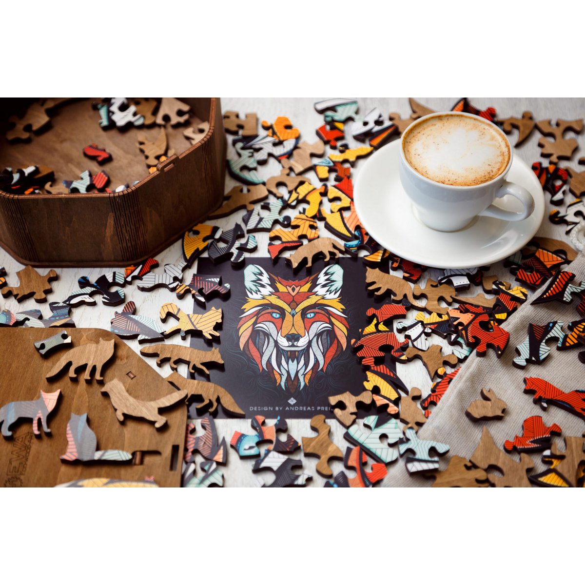Houten legpuzzel vos, 31 x 28 cm
